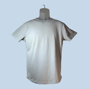 CUTS AO Curve Hem Tee Short Sleeve Tailored Fit Very Light Gray White Small